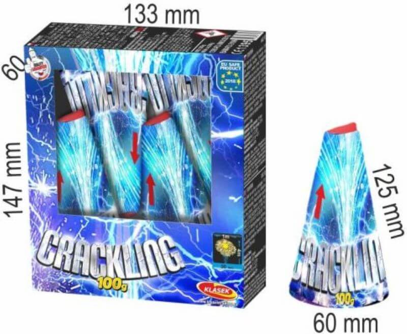 Pyrotechnika Vulkán Cracling fontána 100g 4ks