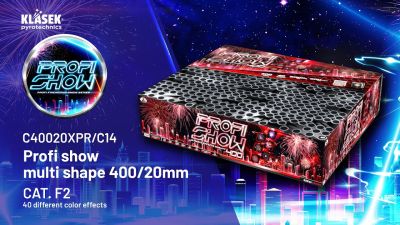 Pyrotechnika Ohnostroj Profi show multi shape 400 rán / 20mm