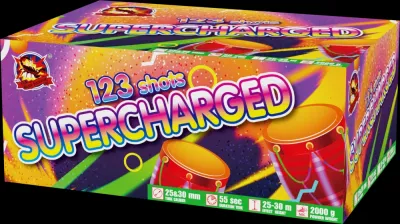 Pyrotechnika Ohňostroj Supercharged 123rán 25-30mm 1ks