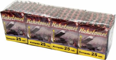 Pyrotechnika Ohnostroj Kompakt Raketomet 4x25 rán / ohňostroje